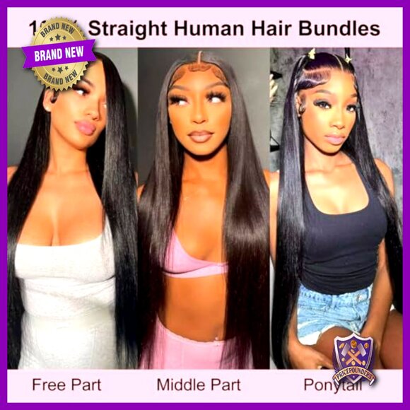 Brazilian Straight Hair Bundles 4 Pack 24-30 Inch 100% Virgin Human Hair